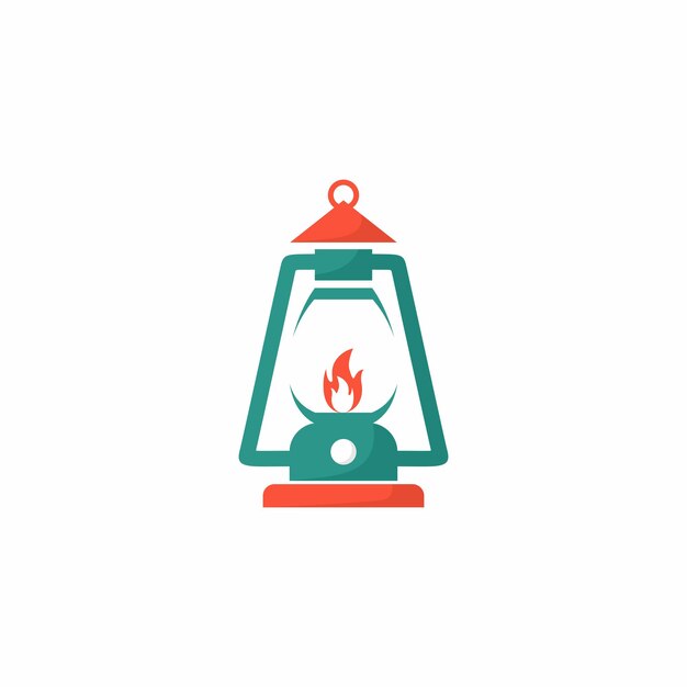 Una lámpara con un logo azul que dice 'fuego'