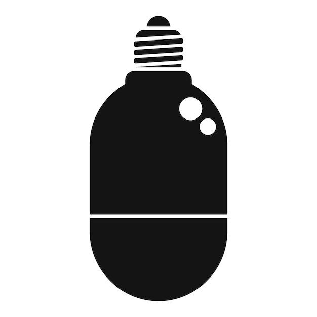 Lámpara de luz LED que brilla con el ícono del enchufe de estilo simple