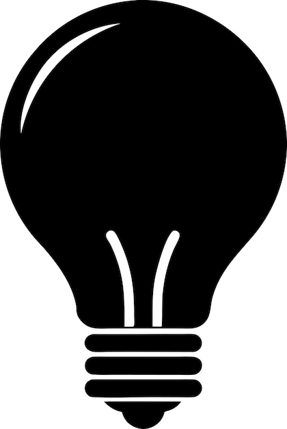 lámpara de luz silueta negra fondo blanco lámpada de luz lámpara icono vectorial plantilla