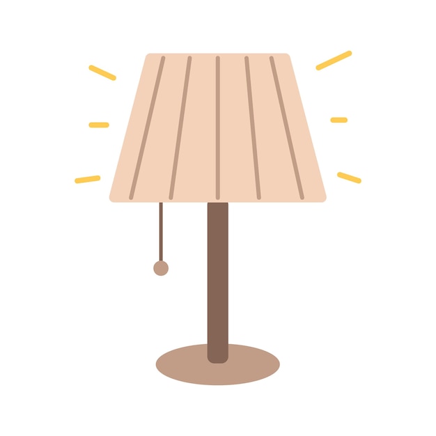 Lámpara de mesa acogedora vectorial Lámpara de escritorio linda Ambiente nocturno Clip art