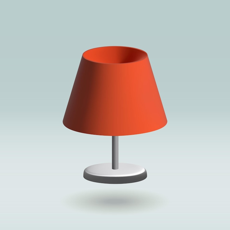 Vector lámpara de mesa aislado vector 3d icono lámpara de mesa 3d ilustración