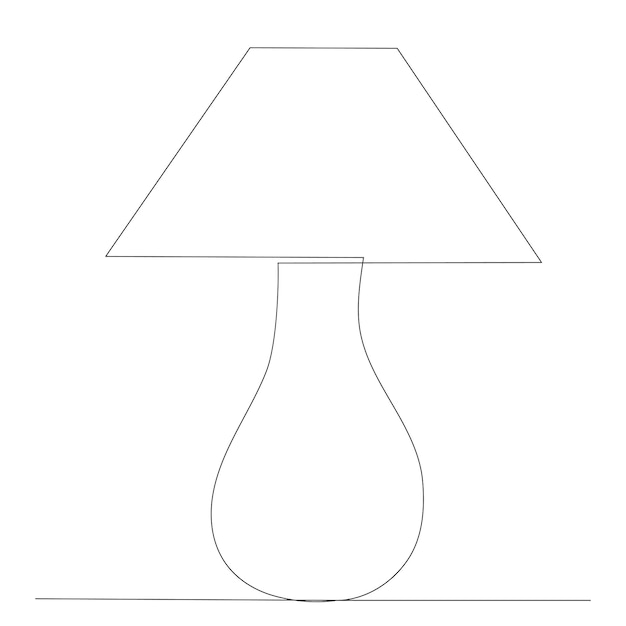 Lámpara de mesa un dibujo de línea continua vector aislado