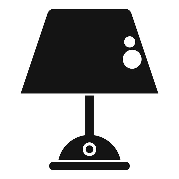 Lámpara de mesa moderna con icono de silueta del botón de interruptor