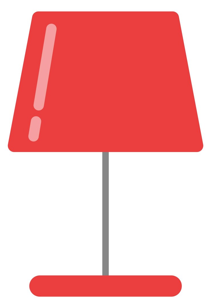 Vector lámpara de mesa roja para el dormitorio icono de luz interior
