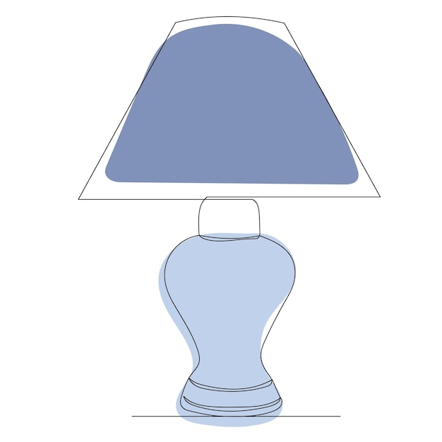 Lámpara de mesa un vector de dibujo de línea continua