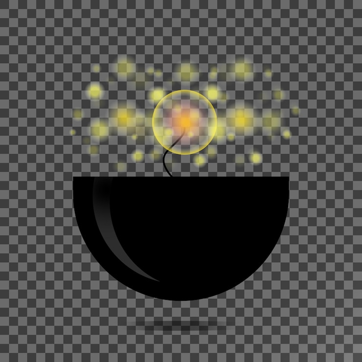 Vector lámpara negra de aceite que arde mágicamente ilustración vectorial elemento de diseño en fondo transparente