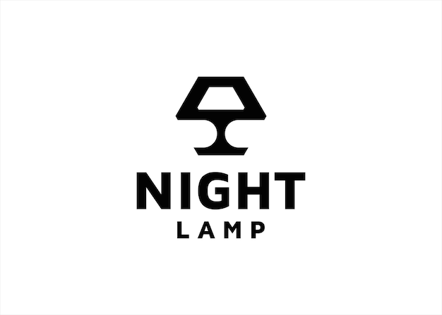 lámpara de noche dormitorio logo diseño vector decorativo interior concepto