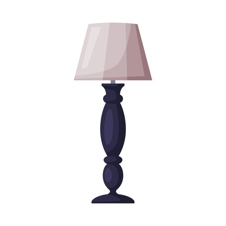 Vector lámpara de piso decorativa clásica antorcha eléctrica para apartamentos y oficinas diseño de interiores ilustración vectorial sobre fondo blanco