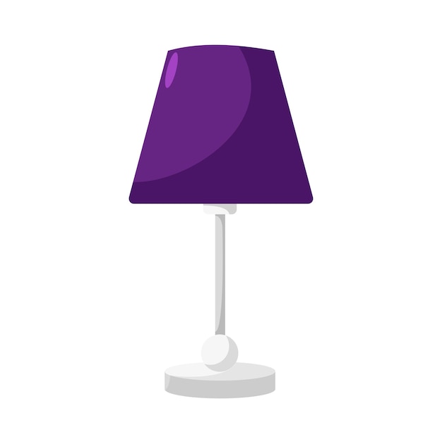 Lámpara púrpura de dibujos animados sobre fondo blanco Vector