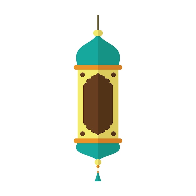 Lámpara de Ramadán plana de estilo colorido Ilustración vectorial de lámpara de vacaciones del viejo este