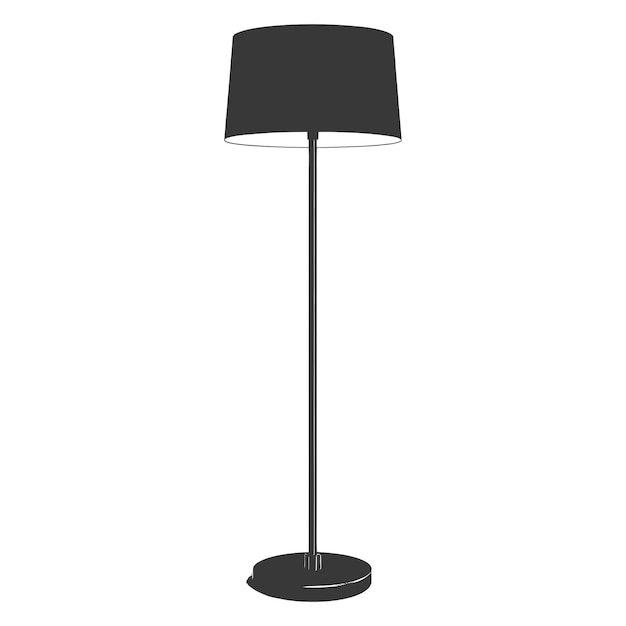 Vector lámpara de suelo de silueta de color negro sólo
