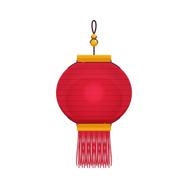 lámpara vectorial china en fondo blanco