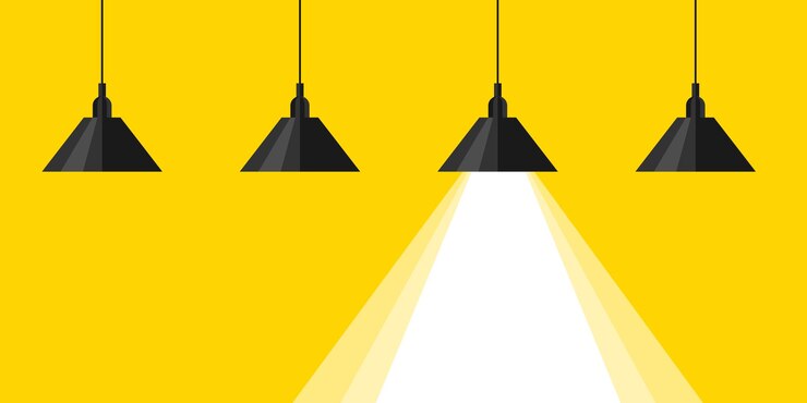 Vector lámparas bandera con lámparas y rayo de luz ilustración vectorial