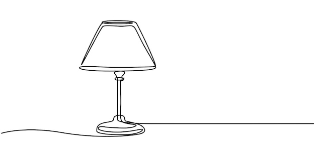 Lámparas de habitación Línea continua Dibujo de una línea de un objeto de muebles para ilustrar el interior