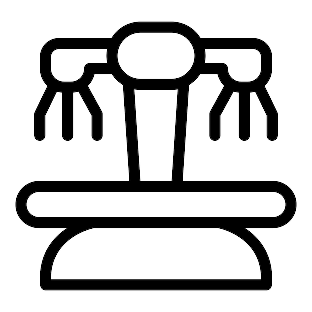 Lámparas médicas brillando en el icono de la mesa de operaciones