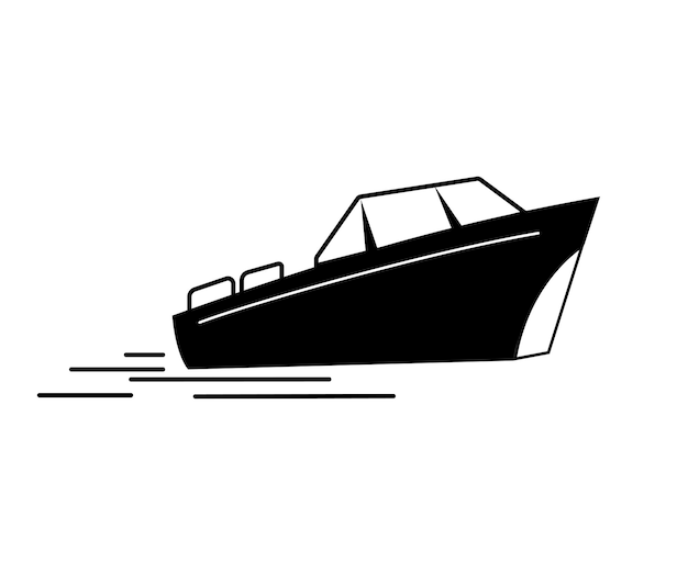 Lancha rápida, estilo minimalista.