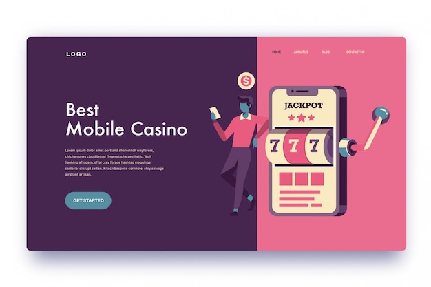 Vector landing page mejor casino móvil