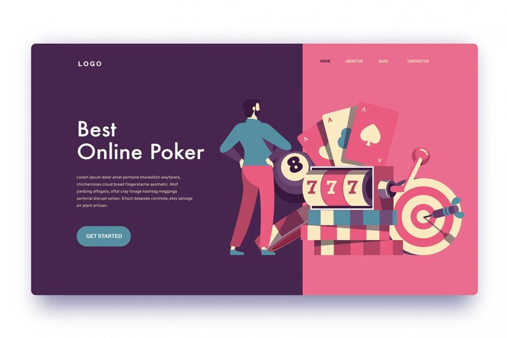 Vector landing page mejor póker en línea
