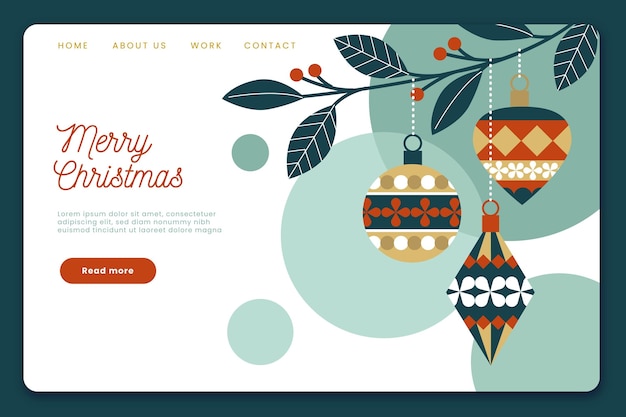 Vector landing page navideño en diseño plano