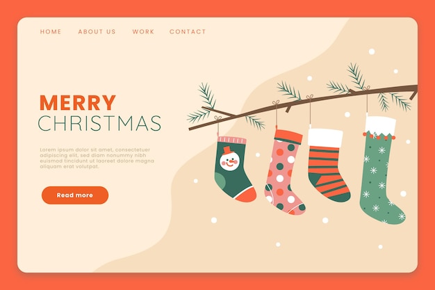 Landing page navideño en diseño plano