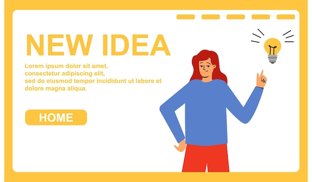 Landing page para un sitio web el concepto de una nueva idea