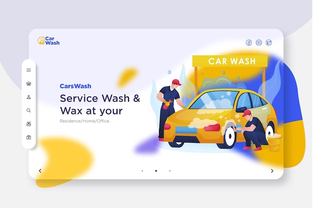 Landing page ui car wash sitio web estilo moderno