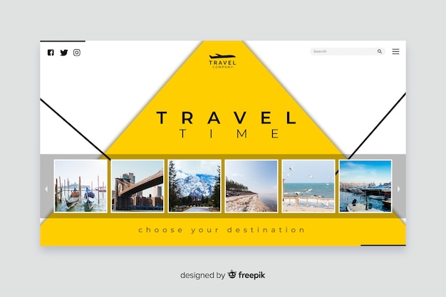 Landing page de viaje con imagen