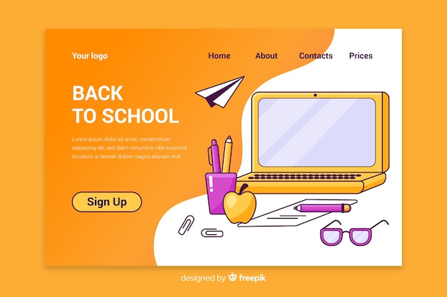 Landing page de la vuelta al cole