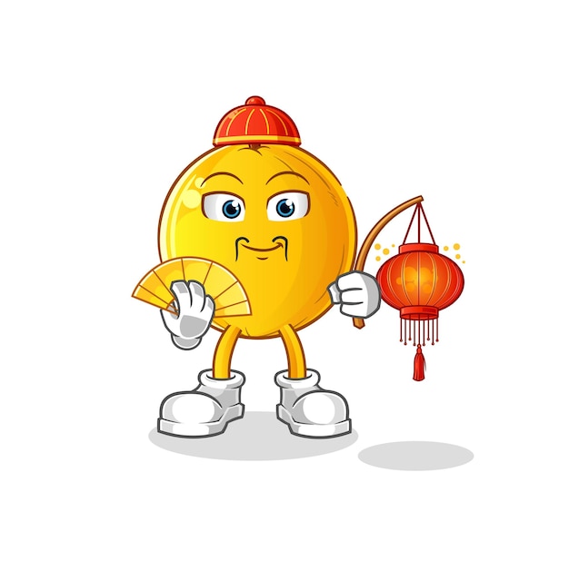 Langsat fruta china con linternas ilustración vector de caracteres