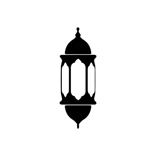 Lanternas islámicas Diseño de ilustración Decoración de silueta islámica Plantilla Ornamento vectorial