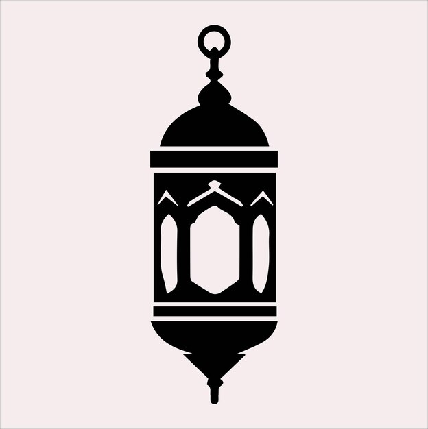 Lanternas de Ramadán silueta simples y limpias lámparas de arte de línea plana sobre un fondo blanco