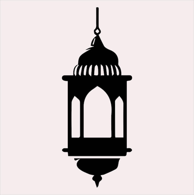 Lanternas de Ramadán silueta simples y limpias lámparas de arte de línea plana sobre un fondo blanco