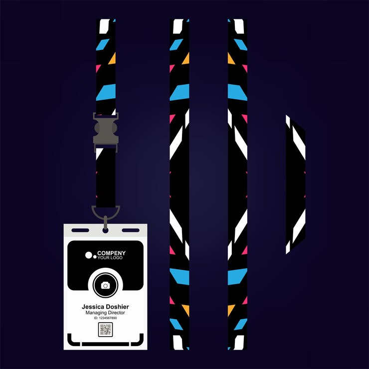 Vector lanyard moderno para tarjetas de identificación