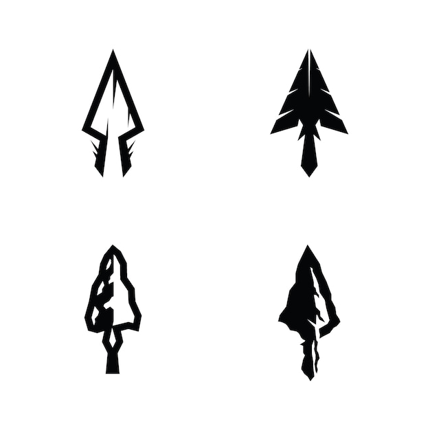 Lanza de punta de flecha nativa rústica retro vintage para diseño de logotipo Arrow Hunting Hipster