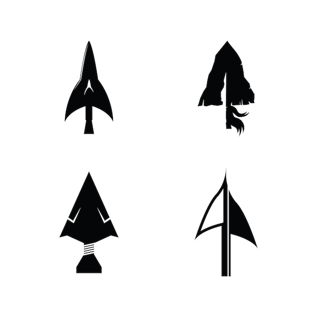 Lanza de punta de flecha nativa rústica retro vintage para diseño de logotipo Arrow Hunting Hipster