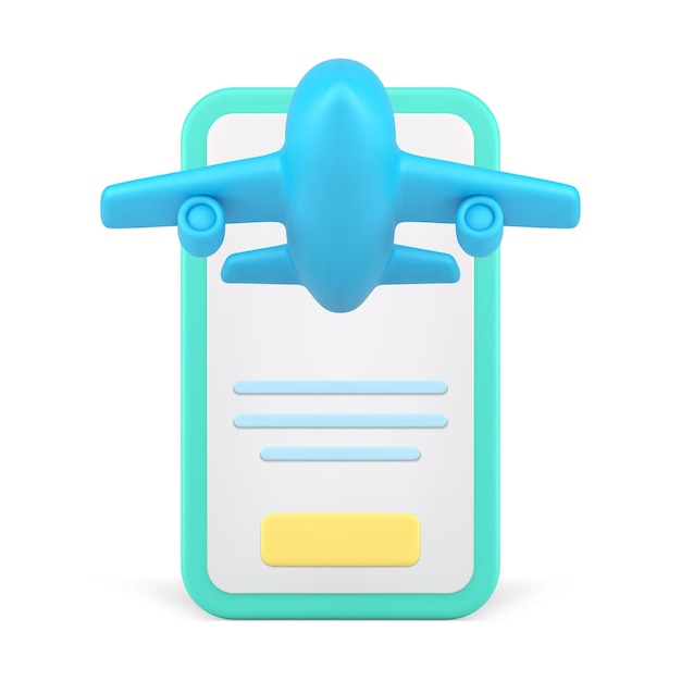 Lanzamiento de la aplicación para teléfonos inteligentes de seguimiento de viajes aéreos en avión Ilustración vectorial de iconos 3D