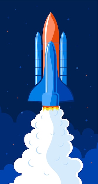 lanzamiento de misiles misiles en la ilustración vectorial del cielo