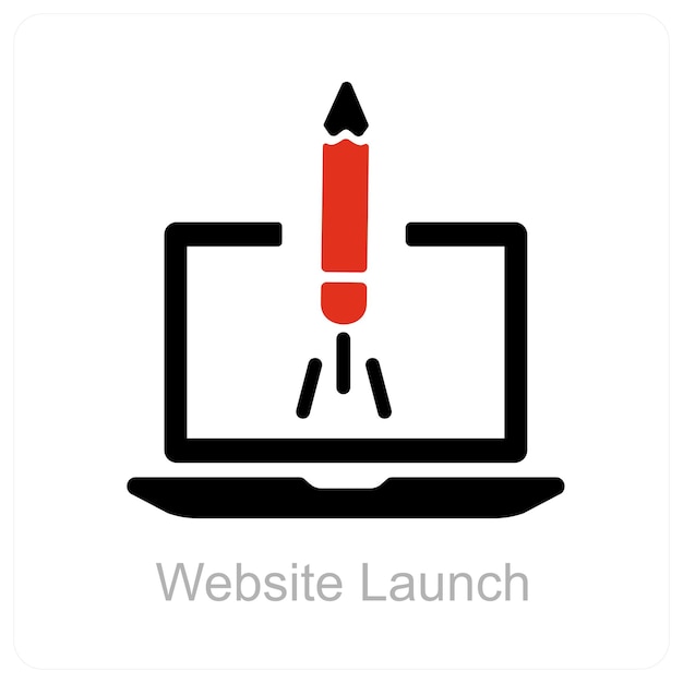 lanzamiento del sitio web y concepto de icono de software