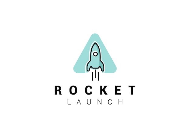 Lanzamiento de Take Off Rocket Jet Plane Espacio logotipo moderno marca de palabras diseño de logotipo