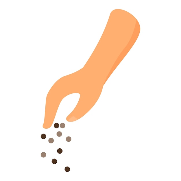 Lanzar bolas de pimienta icono vector de dibujos animados Preparación de alimentos