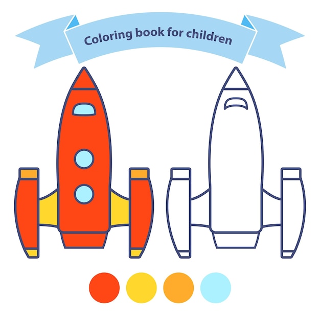 Lanzar un libro de colorear de cohetes para niños.