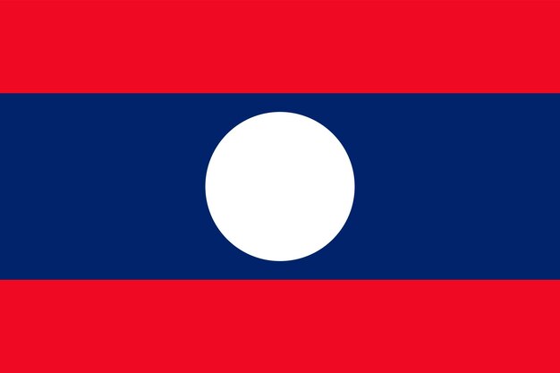 Laos bandera colores oficiales y proporción ilustración vectorial