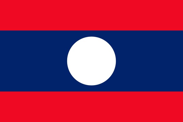 Laos bandera colores oficiales y proporción ilustración vectorial