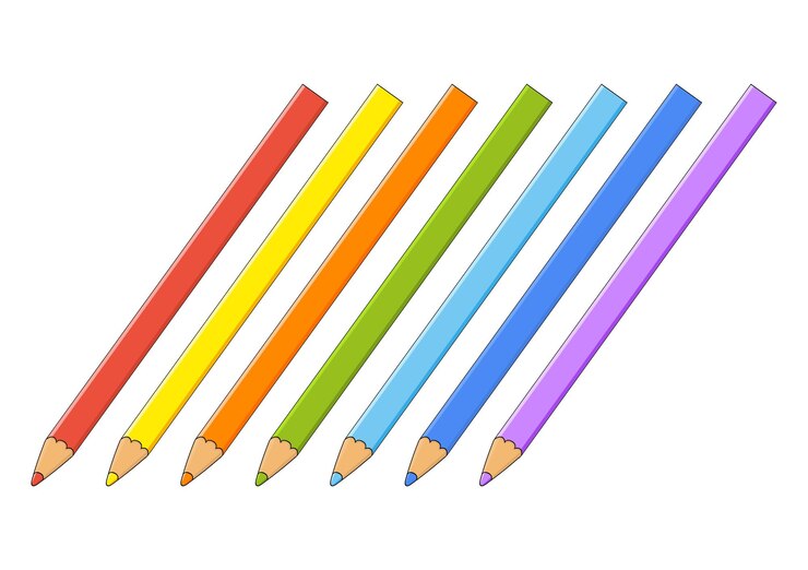 Vector lápices de colores elemento de diseño ilustración vectorial aislada sobre fondo blanco plantilla para libros pegatinas carteles tarjetas ropa