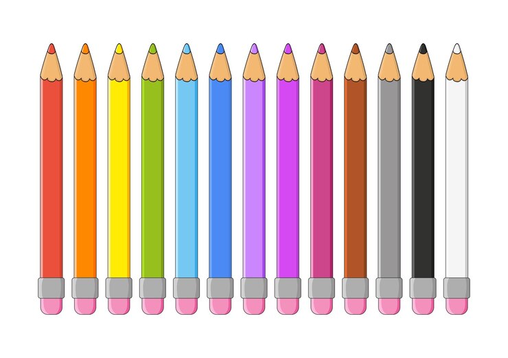 Vector lápices de colores elemento de diseño plantilla para libros pegatinas carteles tarjetas ropa