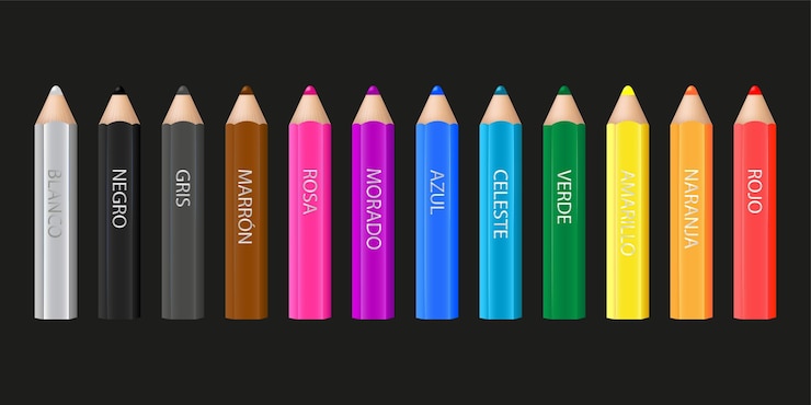 Vector lápices de colores español