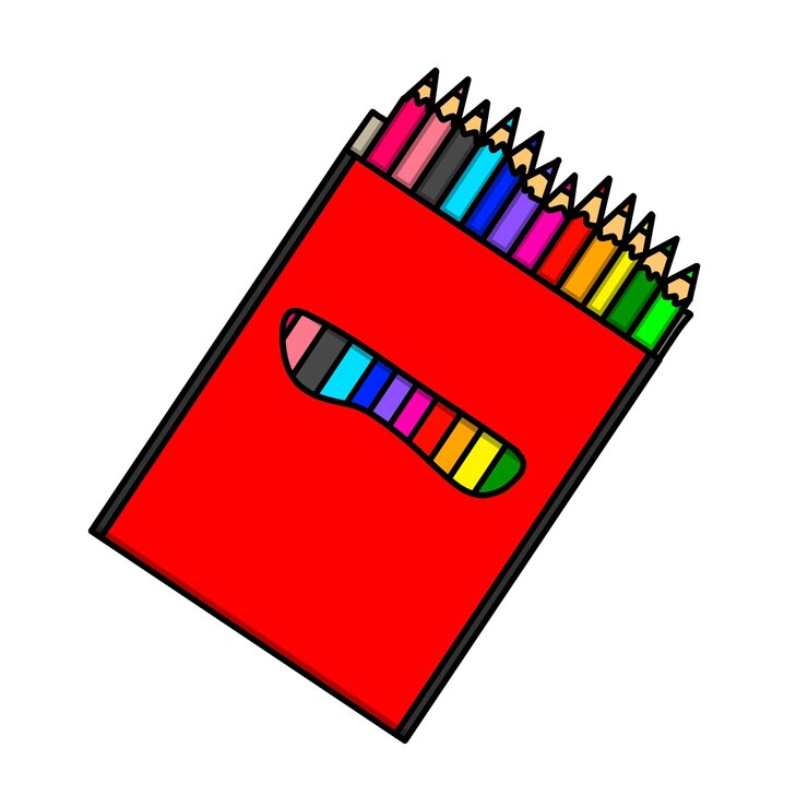Los lápices de colores están dispuestos libremente sobre un fondo blanco