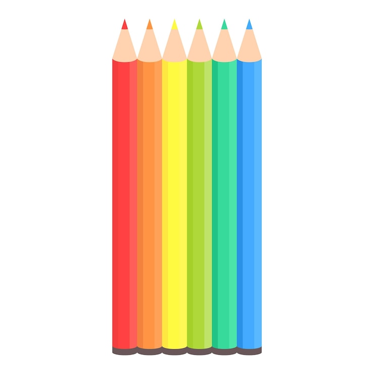 Vector lápices de colores icono dibujos animados vector color escuela pintura dibujo