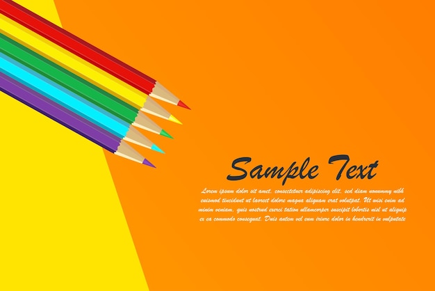 Vector lápices de colores de madera dispuestos a granel sobre un fondo blanco aislado dispuestos en colores circulares