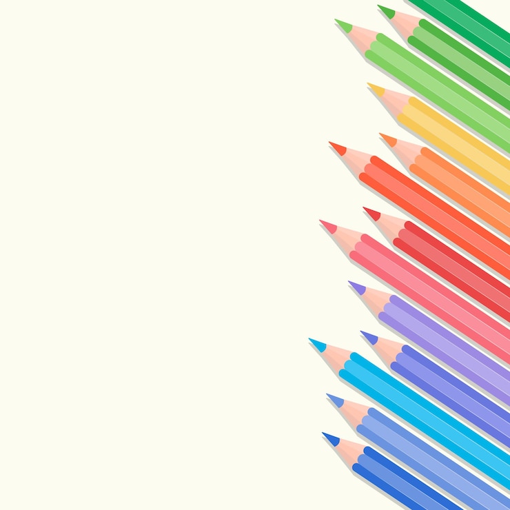Vector lápices de colores set vector arco iris estilo pastel sobre fondo crema ilustración vectorial